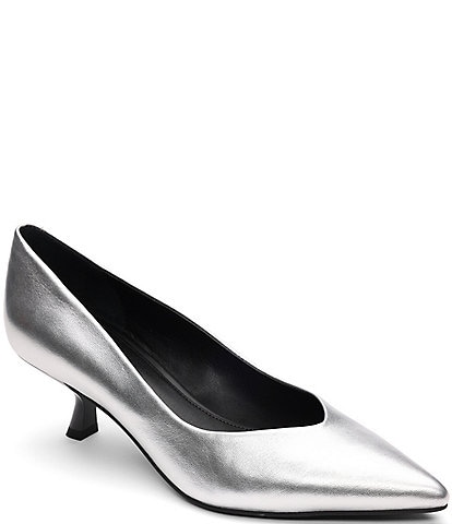 Sanctuary Padma Metallic Leather Kitten Heel Pumps