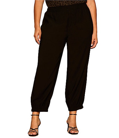 Sanctuary Plus Size Micro Balloon Leg Pull-On Twill Pants
