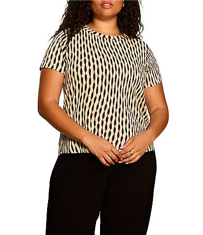 Sanctuary Plus Size The Perfect Tee Printed Crew Neck Short Sleeve Top