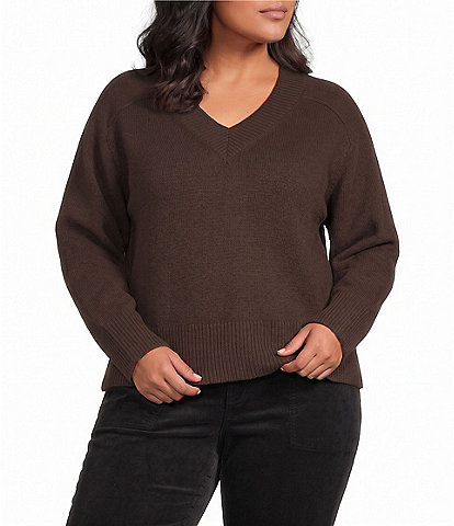 Sanctuary Plus Size Vanna V-Neck Long Sleeve Sweater