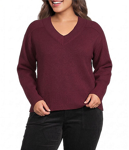 Sanctuary Plus Size Vanna V-Neck Long Sleeve Sweater