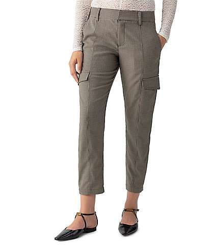 Sanctuary Polished Houndstooth Print Standard Rise Cargo Pant