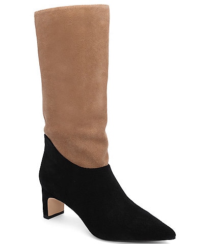 Sanctuary Praise Leather And Suede Slouch Boots