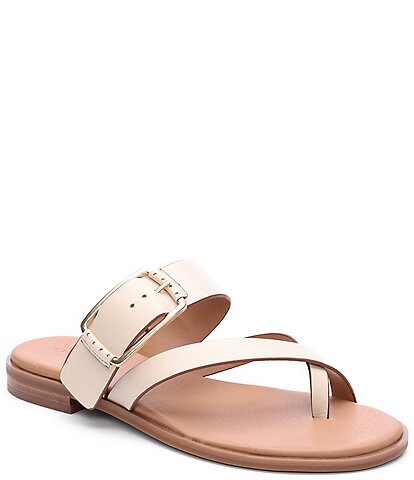 Sanctuary Spring Leather Buckle Detail Thong Sandals