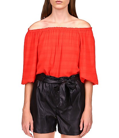 Sanctuary Sunkissed Off-the-Shoulder 3/4 Bubble Sleeve Top