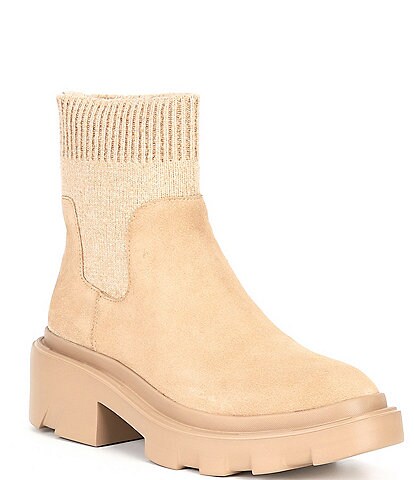 Sanctuary Take On Suede Chunky Sole Sock Platform Booties