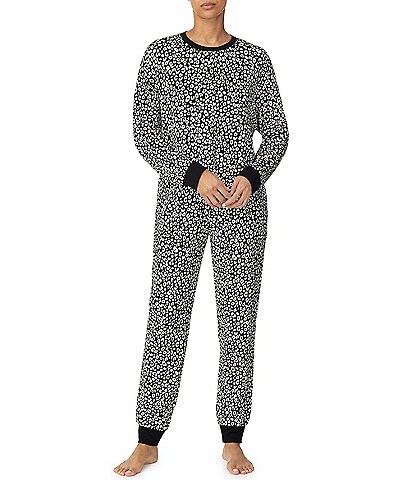 Sanctuary Terry Animal Print Pullover & Jogger Pajama Set