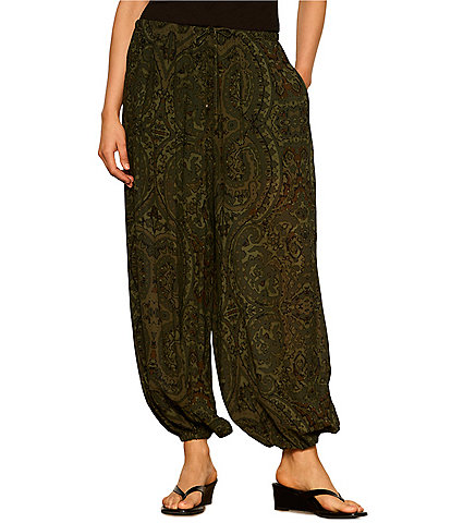 Sanctuary The Moment Volume Paisley Printed Pull-On Georgette Pant