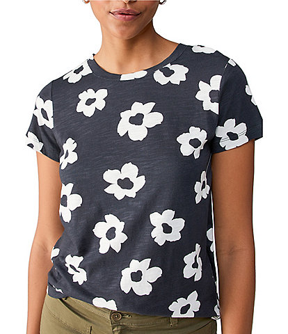 Sanctuary The Perfect Floral Print Crew Neck Short Sleeve Tee