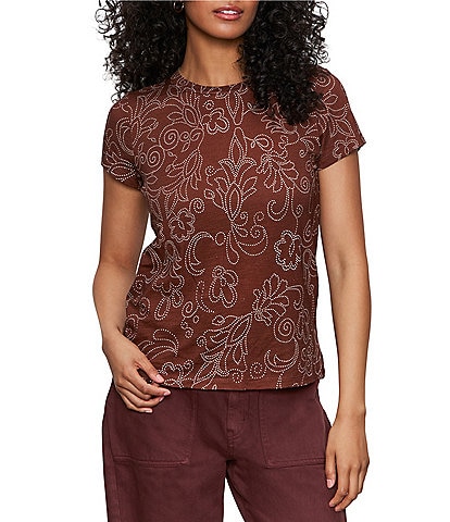 Sanctuary The Perfect Tee Printed Crew Neck Short Sleeve Top