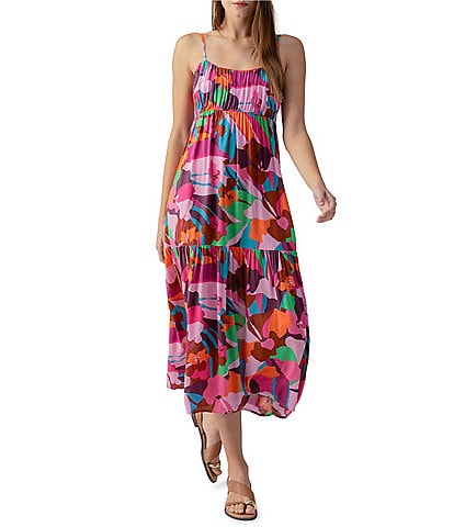 Sanctuary Tropic Floral Print Square Neck Sleeveless Maxi Dress