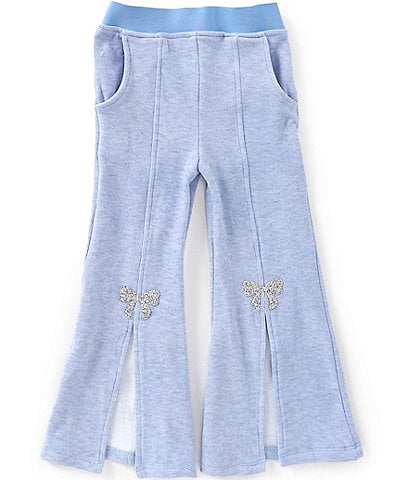 Sara Sara Little Girls Bow Accented Split Hem Pants