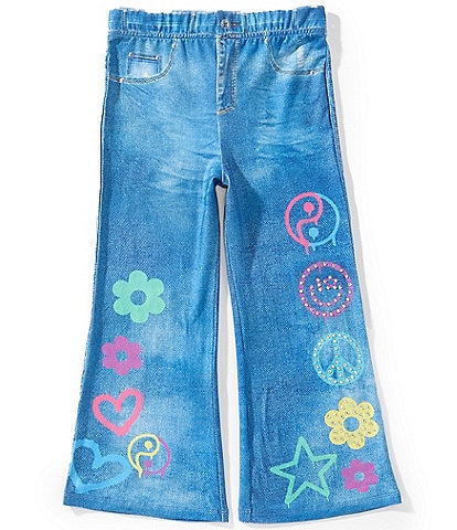 Sara Sara Little Girls Printed Pull-On Jeans