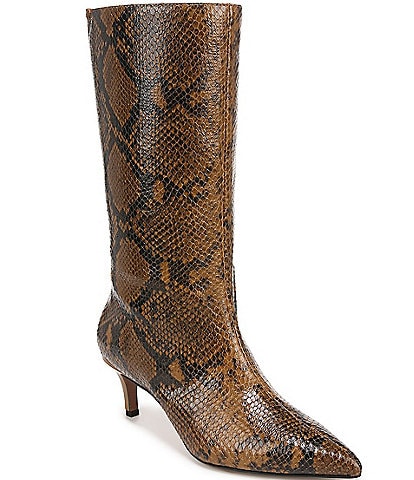 Sarto by Franco Sarto Amari Snake Print Leather Mid Dress Boots