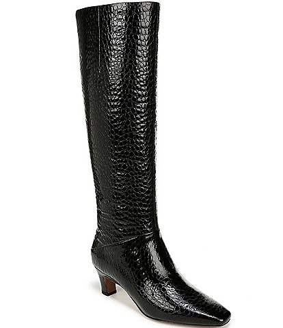 Sarto by Franco Sarto Andria Crocodile Print Patent Leather Tall Boots