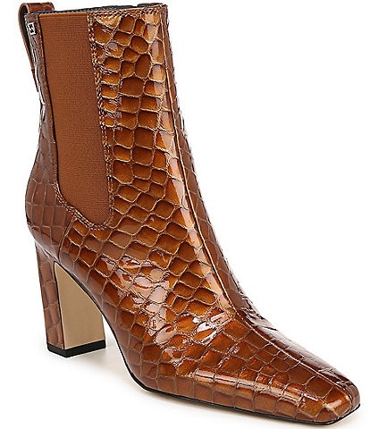 Sarto by Franco Sarto Bliss Crocodile Embossed Leather Booties