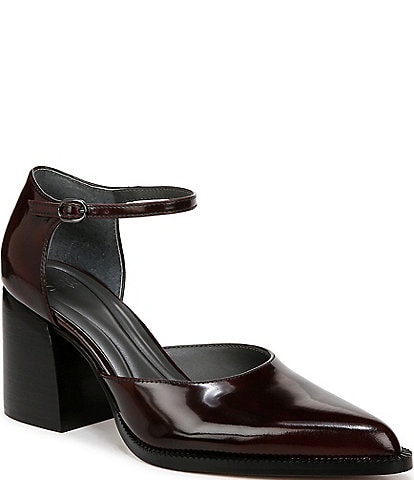 Sarto by Franco Sarto Diona Leather Ankle Strap Pumps