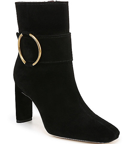 Sarto by Franco Sarto Flexa Elia O-Ring Ankle Strap Suede Dress Booties