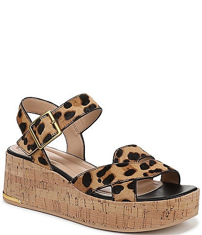 Sarto By Franco Sarto Tilly Leopard Print Calf Hair Platform Sandals