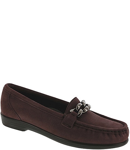 SAS Metro Link Suede Bold Link Chain Loafers