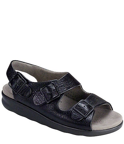 SAS Relaxed Leather Buckle Strap Sandals