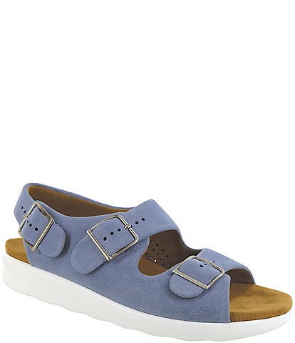 SAS Relaxed Suede Buckle Strap Sandals