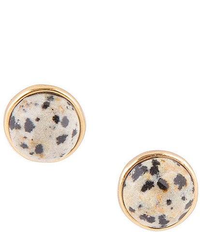 Barse Bronze and Dalmatian Jasper Stud Earrings