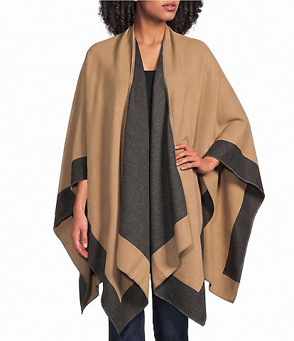SASSO + SMYTH Camel Border Ruana