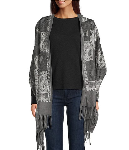 SASSO + SMYTH Embroidered Paisley Evening Wrap