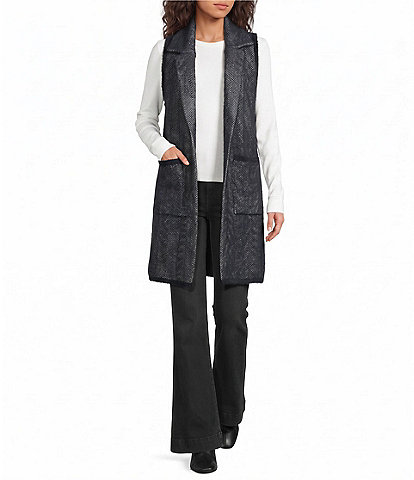 SASSO + SMYTH Herringbone Knit Structured Vest