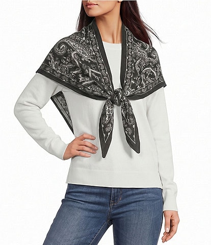 SASSO + SMYTH Paisley Print Triangle Scarf Wrap