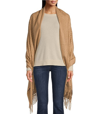 SASSO + SMYTH Solid Basketweave Scarf Wrap