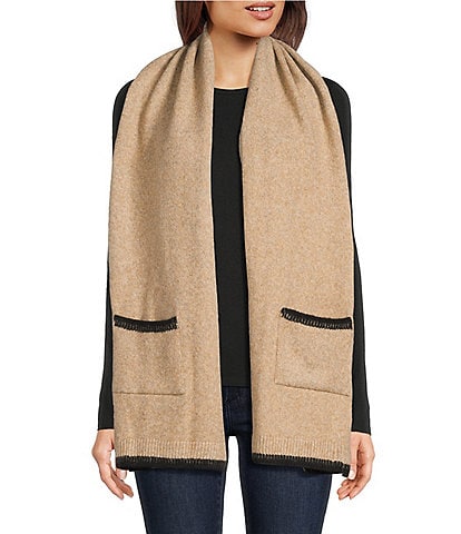 SASSO + SMYTH Solid Contrast Stitch Muffler
