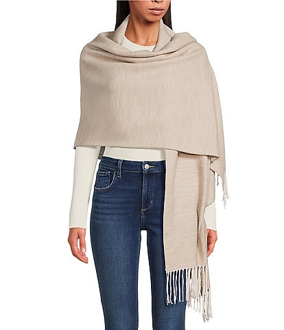 SASSO + SMYTH Two Tone Fringe Scarf Wrap
