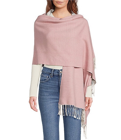 SASSO + SMYTH Two Tone Fringe Scarf Wrap