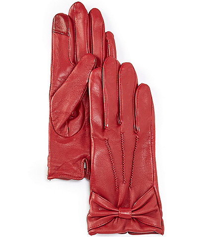 SASSO + SMYTH Women's Three Draws Bow Tech Tip Leather Gloves