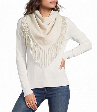 SASSO + SMYTH Woven Fringe Triangle Scarf