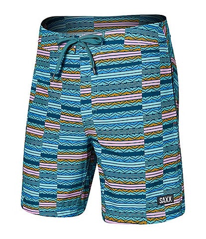 SAXX Betawave Two-In-One Stripe 17" Inseam Board Shorts