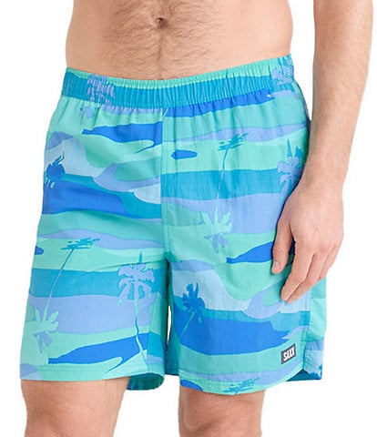 Saxx Go Coastal 2N1 Bright Palms  7" Inseam Volley Swim Trunks