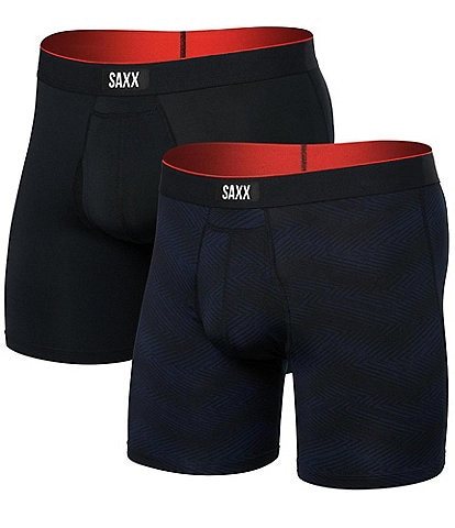 SAXX Multi-Sport Solid/Chevron Mesh 6" Inseam Boxer Briefs 2-Pack