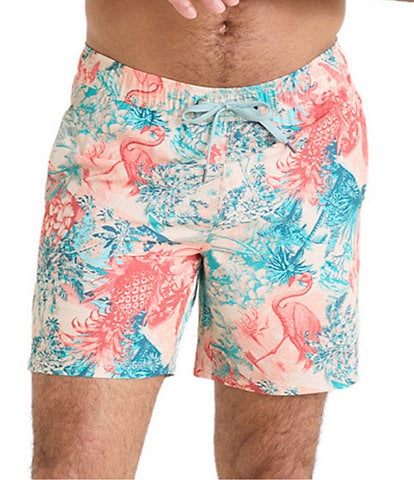 SAXX Oh Buoy 2N1 Vacation Collage Print 7" Inseam Volley Swim Trunks