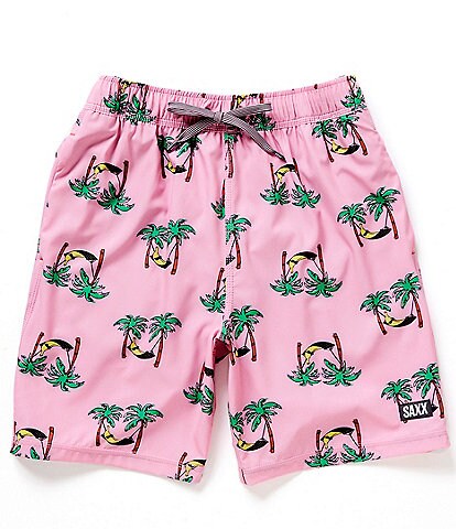 Saxx Oh Buoy Tropical Banana Print 2N1 7#double; Inseam Volley Shorts
