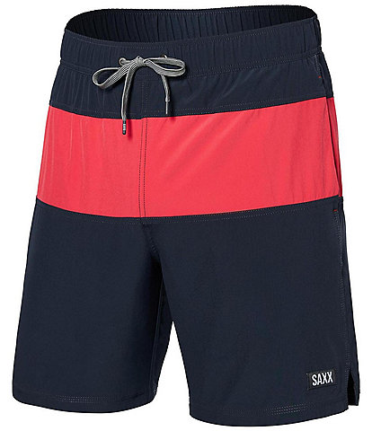 SAXX Oh Buoy Two-In-One Colorblock 7#double; Inseam Swim Trunks