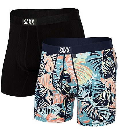 SAXX Ultra-Soft Solid/Printed 6#double; Inseam Boxer Briefs 2-Pack