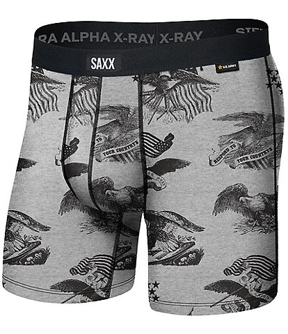 SAXX Vibe Army Eagle Printed Xtra Soft Comfort 6#double; Inseam Boxer Briefs