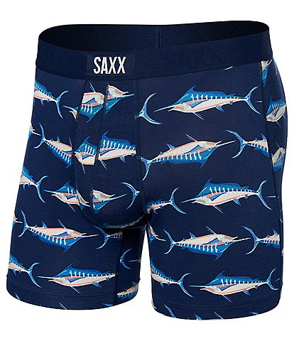 SAXX Vibe Super Soft Marlin Print 5#double; Inseam Boxer Briefs