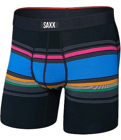 SAXX Vibe Xtra Soft Comfort Throwback Stripe Printed 6#double; Boxer Briefs