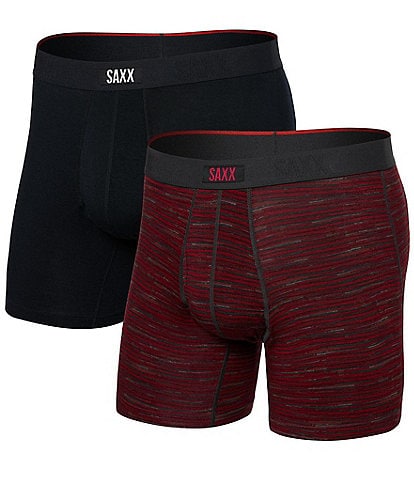 SAXX Vibe Xtra Space-Dye Stripe/Solid 6" Inseam Boxer Briefs 2-Pack