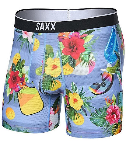 SAXX Volt Pickleball-Themed Striped/Tropical Floral 5" Boxer Briefs