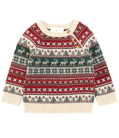 Scene&Heard Baby Boys 3-24 Months Christmas Fair Isle Long Sleeve Knit Top